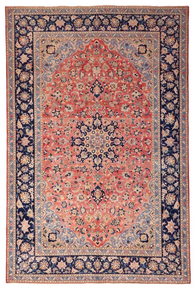 Traditional Vintage Hand-Knotted Area Rug 9'1" x 13'5" Oriental Wool Carpet