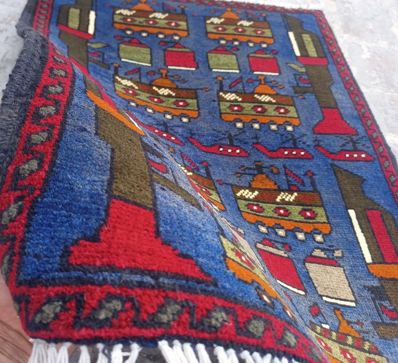 Ar Afghan Handmade War Rug Baluchi Wool Pictorial Rug 77x60 cm gallery
