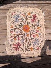 Antique Floral kashmiri Namada rug pure wool – Made In India – Read Description!