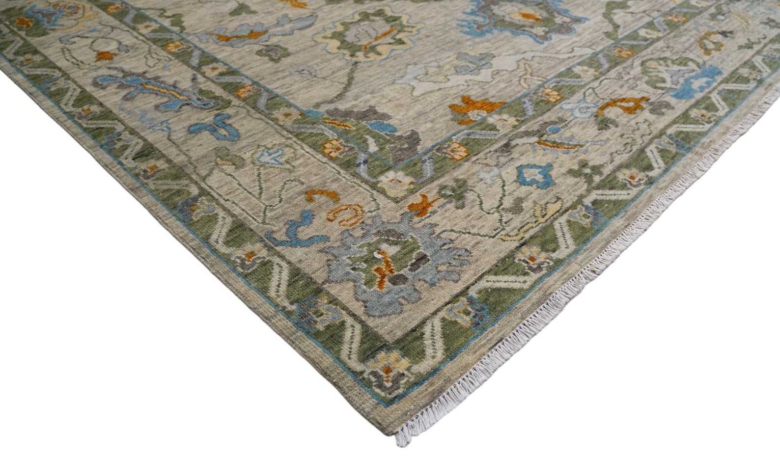 Vintage Turkish Oushak Rug, Beige 9X12 ft, Handmade Wool, Bohemian Anatolian gallery