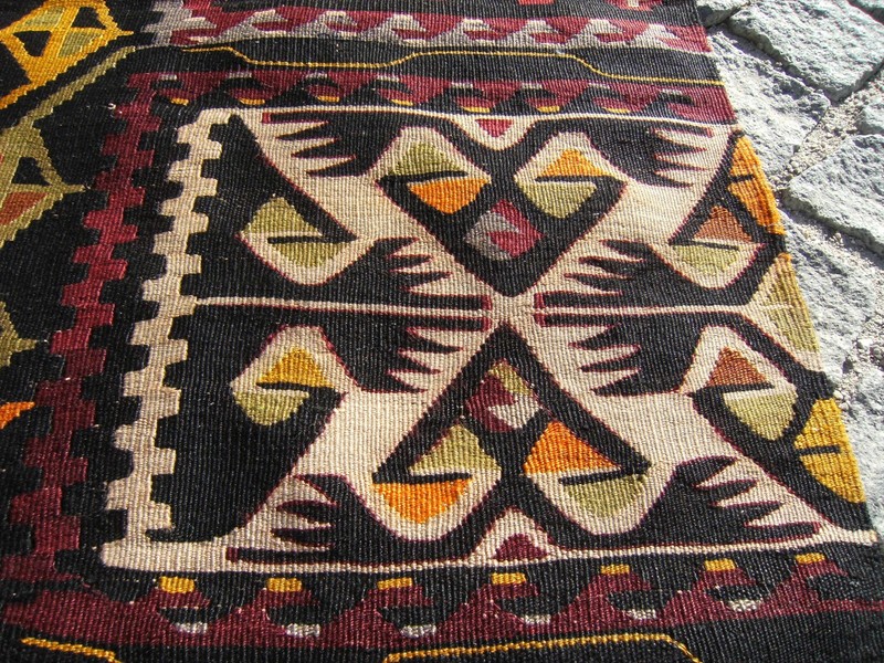 Vintage Hand Woven Kilim 36'' x 62'' Anatolian Flat Woven Nomadic Area Rug gallery