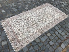 Home Decor Rug, Turkish Vintage Rug, Boho Decor Rug, Oushak Rug, 3,4 x 6,5 ft