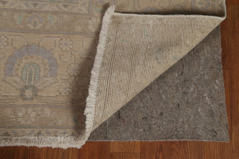 Vintage Muted Beige Distressed Tebriz Living Room Rug 10x13 Wool Hand-made Rug gallery