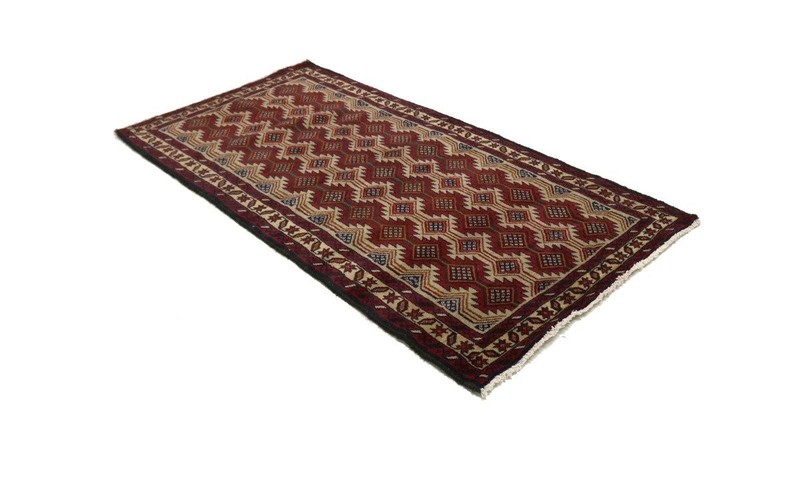 Handmade Vintage Oriental Rug 3'5X7 ft Tribal Geometric Style Foyer Area Carpet gallery