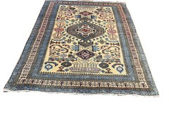 Veg. Dye S.Antique Hand Knotted Tribal Area Rug Geometric Carpet 3’9”x5’1”,#3077
