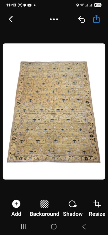 12ft By 17ft Hand Knotted Fine Afghan Rug , Yellow Background 100% Pure Wool gallery