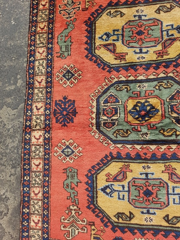 Vintage Hand Made Traditional Rug Oriental Wool Multicolor Carpet 138x108 cm gallery