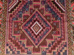 4×6 ANTIQUE ORIENTAL RUG HANDMADE small heriz geometric vintage handwoven 3×5 ft