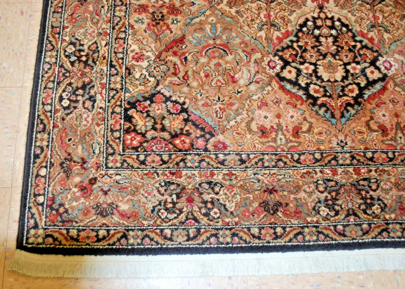 AUTHENTIC KARASTAN EMPRESS KIRMAN BLACK PATTERN #700-724 RUG CARPET 5'9" x 9" gallery