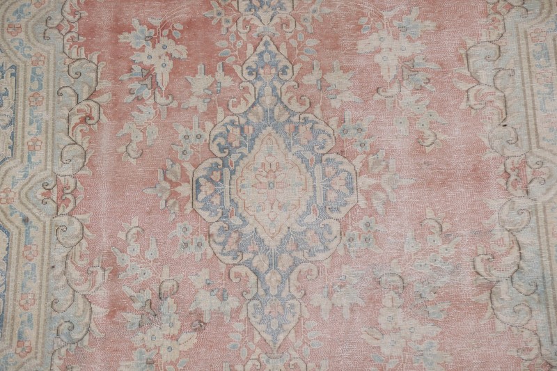Vintage Handmade Traditional Area Rug 7x9 Ft Distressed Wool Carpet Floral Rug gallery