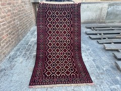 3’7×6’8 ft Vintage Afghan Baluchi Soft Pile Tribal Wool Nomadic Fine Kitchen Rug