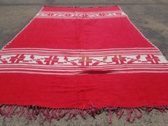 Fine Vintage Traditional Hand Made Oriental Wool Red Kilim Rug 6.3×4.3ft