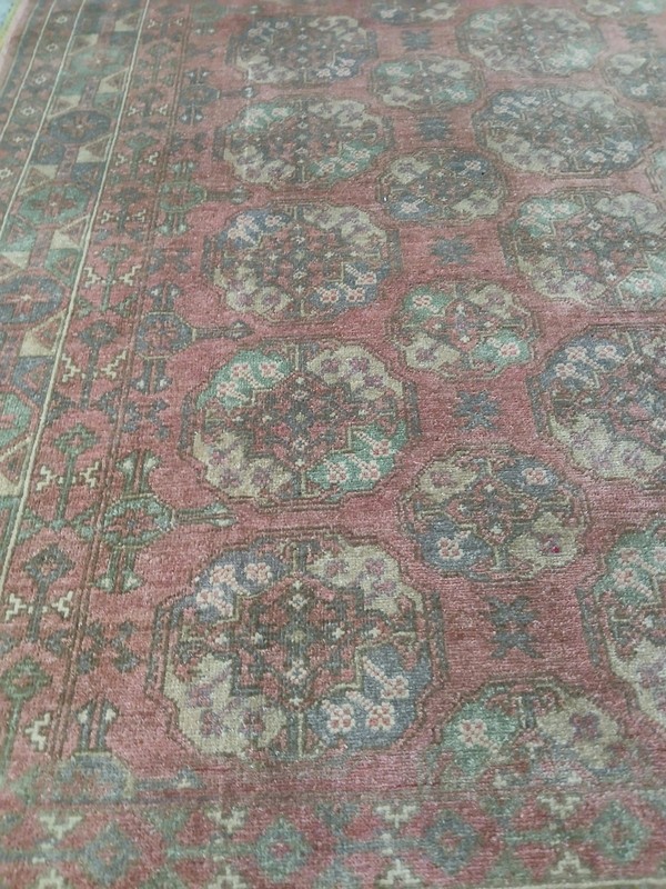 7x10 Distressed Fadded Oriental Tribal Low Pile Antique Area Rug, Ersari Rug gallery