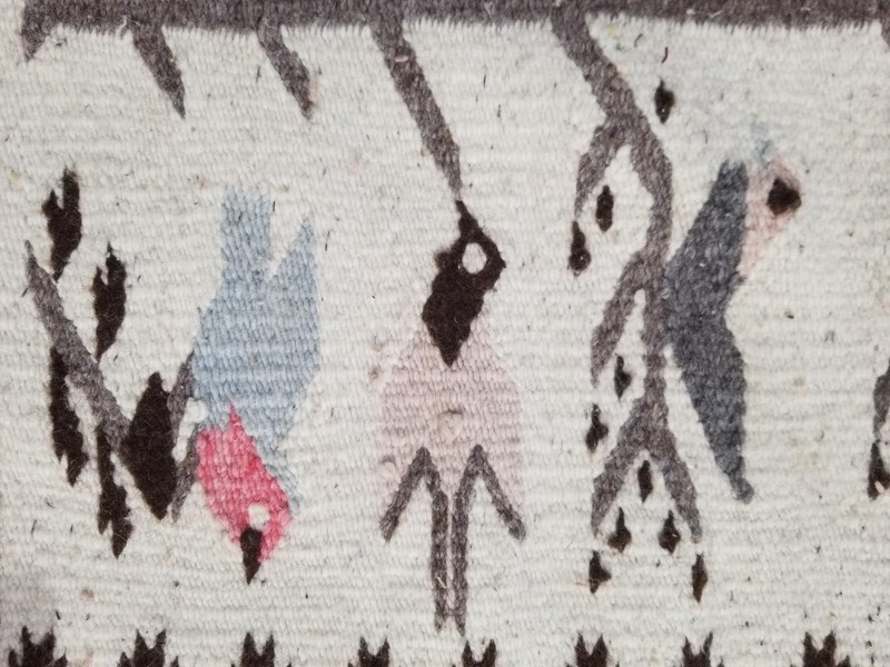 Antique Native American Navajo Handmade Tree of Life Wool Multicolor Rug 106x66c gallery