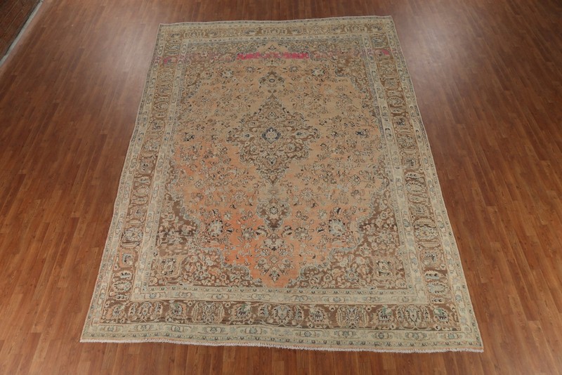 Orange Traditional Area Rug 10x13 Hand-knotted Wool Vintage Living Room Carpet gallery