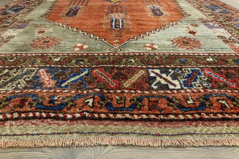 Earth Tone Living Room Rug 6.1x9.6 ft – Vintage Turkish Tribal Hand-Knotted Wool gallery