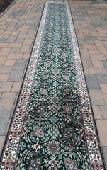Top Quality Plush New Hunter Green Runner Handmade in India,Floral Design,3’x17′