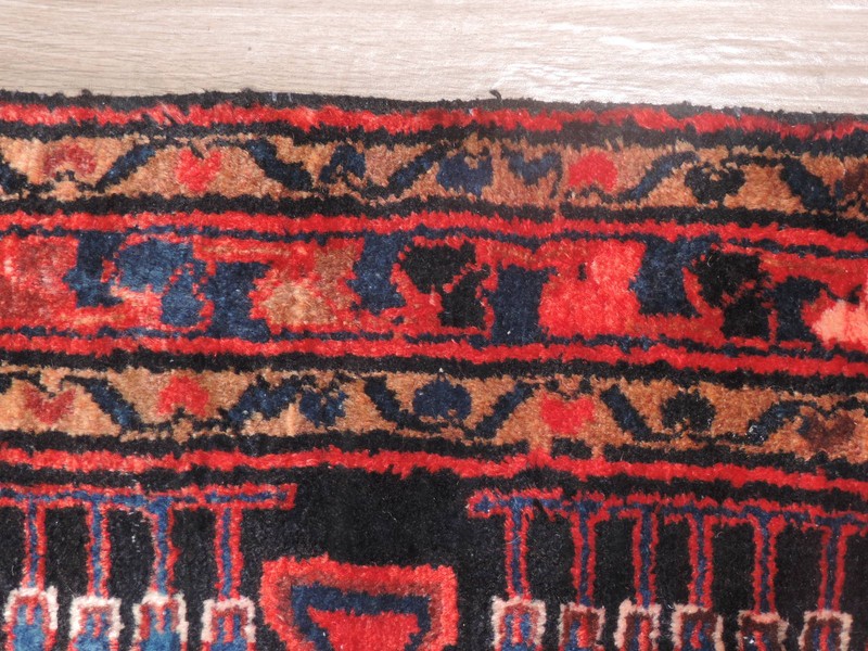 4x10ft. Handmade Vintage Sarab Black Wool Runner gallery