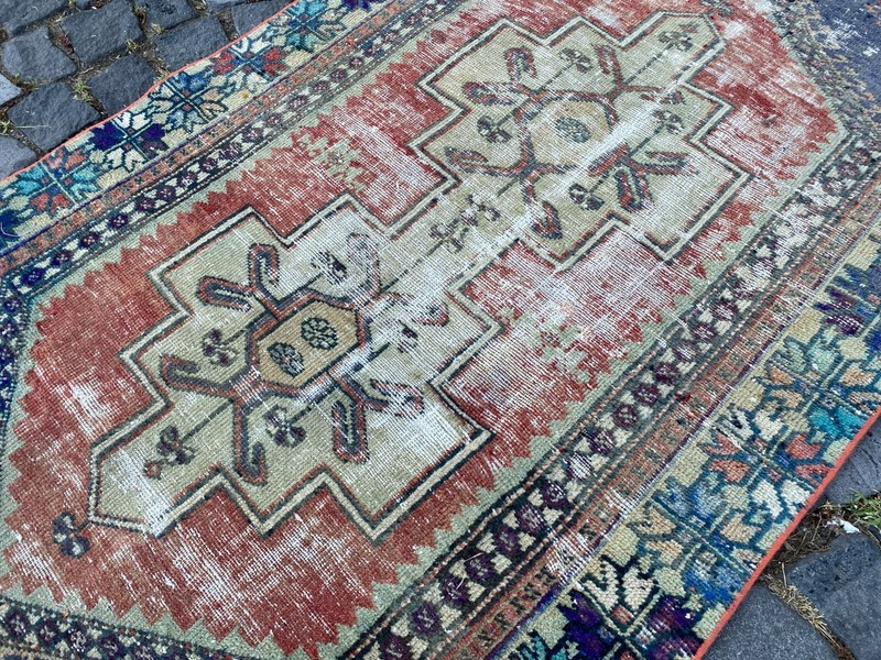 Handmade Wool Rug, Bohemian Area Rug, Turkish Vintage Rug, Home Rug 3,1 x 5,9 ft gallery