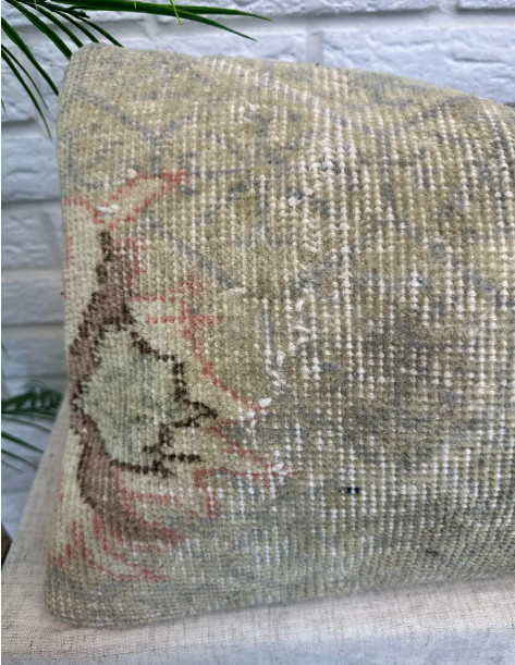 Vintage Turkish Floral Pillow Cover 12x48", Turkish Rug Lumbar Cushion gallery
