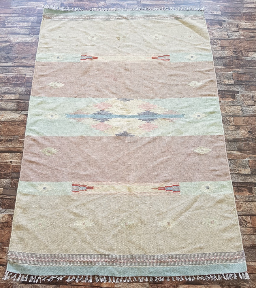 Vintage Handmade Traditional Floral Kilim Floor Rug Carpet 167x113 cm