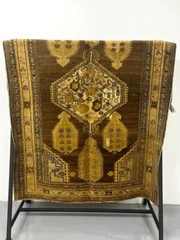 Earth Tone Geometric Tribal Turkish 4′ 1″ x 5′ 10″ Brown Hand Knotted Area Rug
