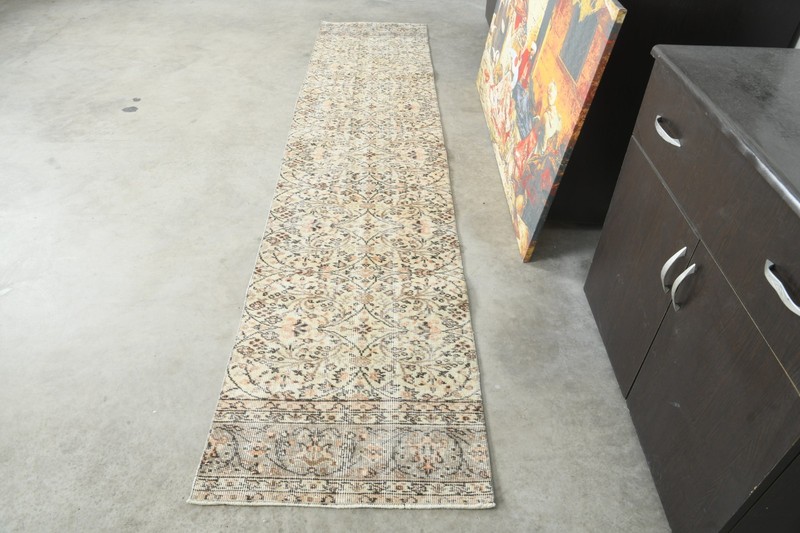2x9 turkish runner rug, hand-knotted vintage oushak rug runner, boho decor,1109 gallery