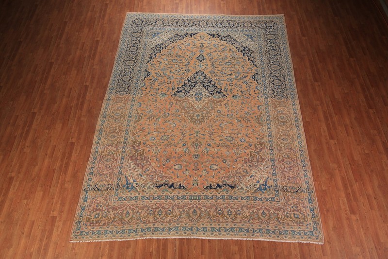 Rust Wool Floral Najafabad Vintage Rug 10x13 Hand-knotted Living Room Carpet gallery