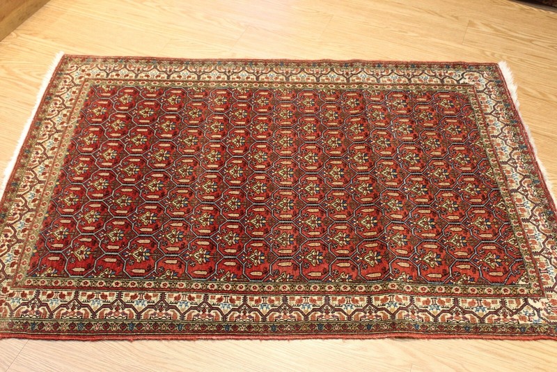 ANTIQUE Late 19th Century Senneh Rug Authentic Tribal Carpet 3'5" x 5' Orange gallery