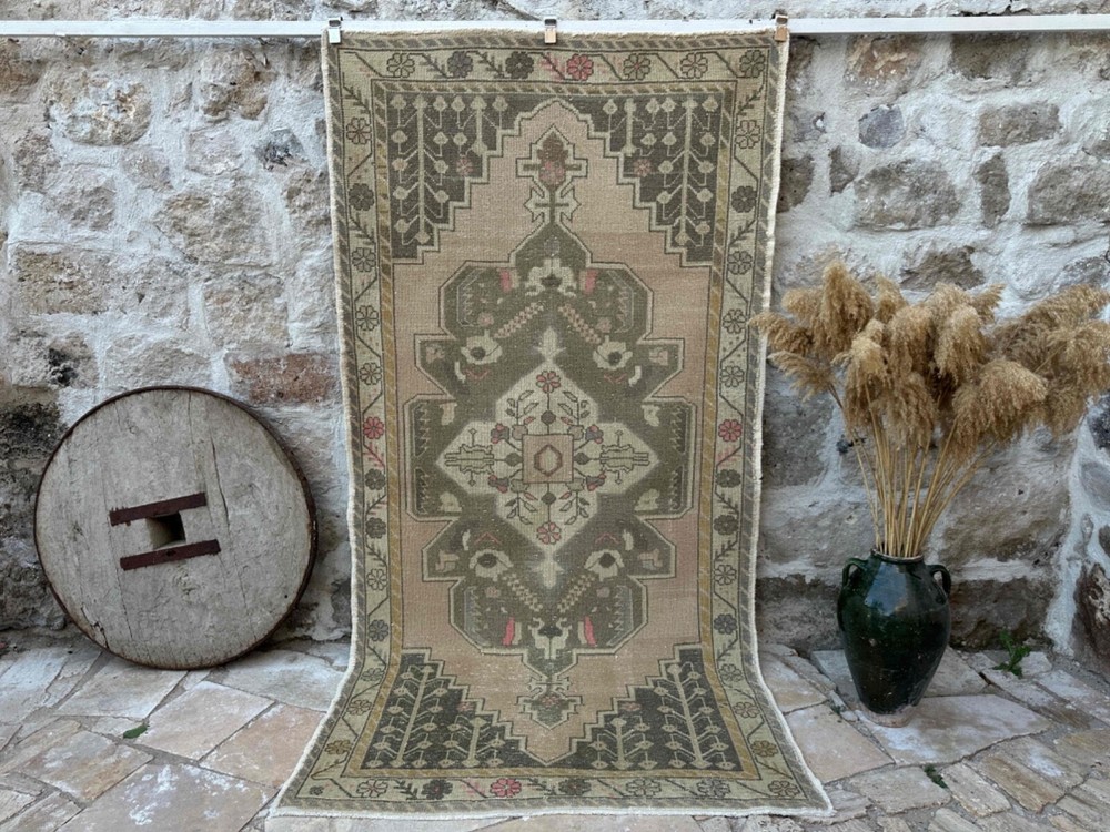 Hand-Knotted Turkish Carpet 5x9 Pale Pink Wool Oriental Rug Medium Size Area