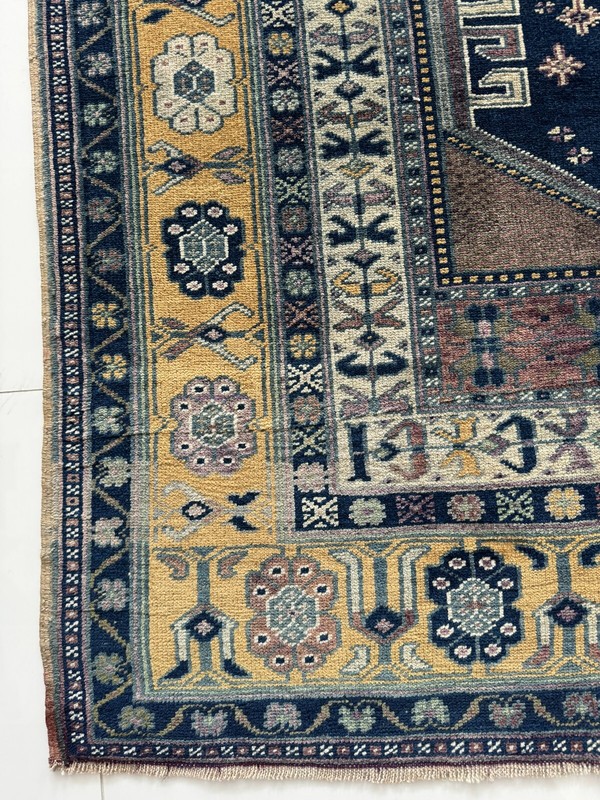 Oriental Hand Knotted Wool Turkish Area Rug, 6x11 Vintage Oushak Carpet gallery