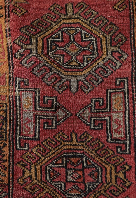 Vintage Turkish Small Rug Handmade Wool Door Mat Tribal Geometric 2x3 ft gallery