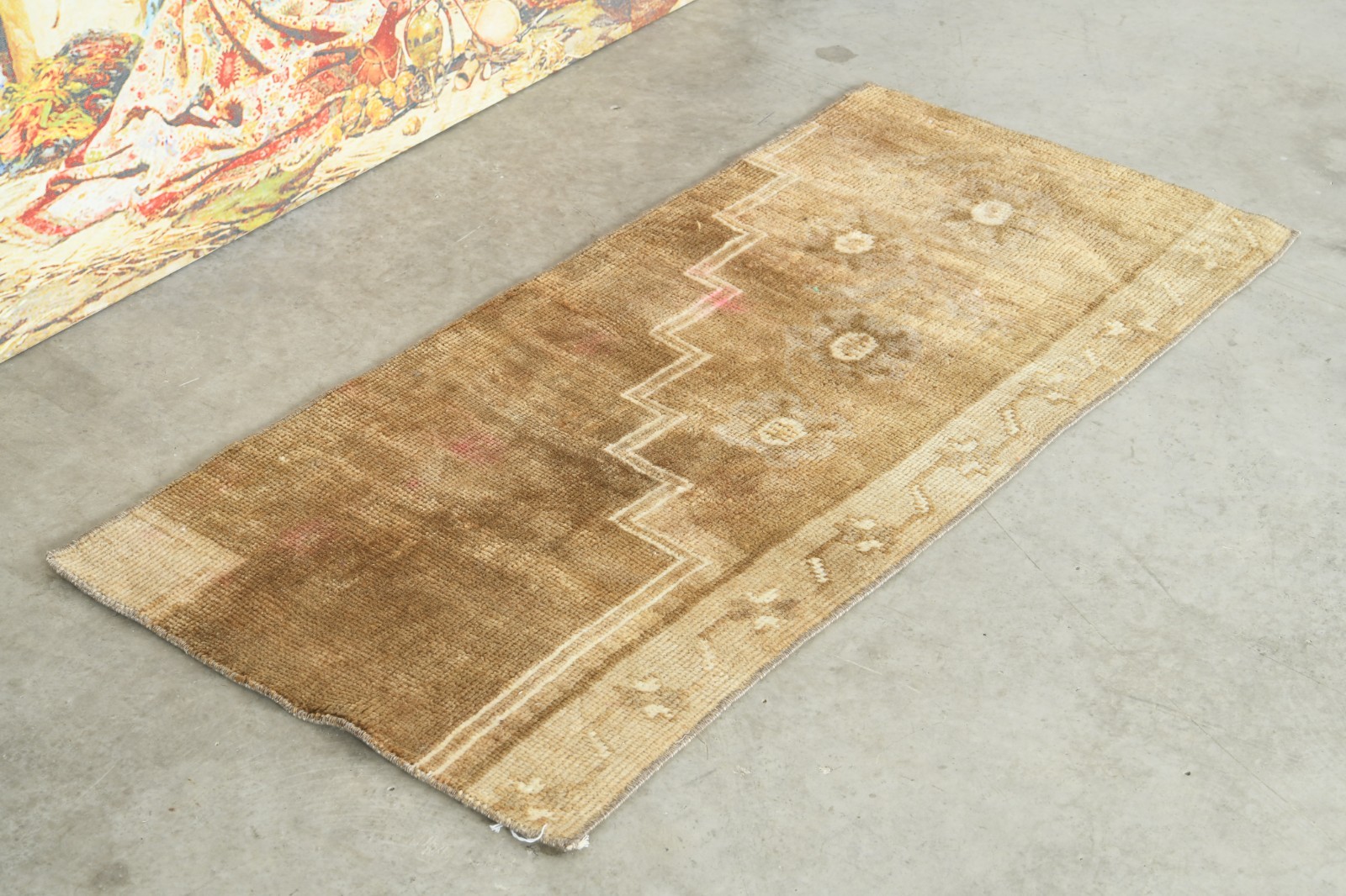 2x4 Turkish Door Mat Rug Hand-Knotted Small Vintage Oushak Carpet Mini Rugs,571 gallery