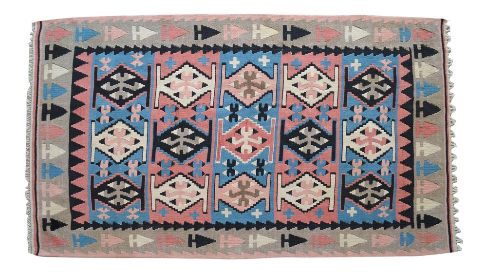 3x6 ft Rug OUSHAK RUG Hand Woven Vintage Turkish Kilim Rug Flat Weave Area Rug