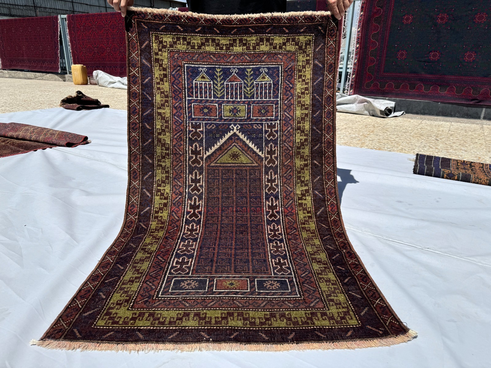 3x5 Hand Knotted Afghan Baluchi Area Rug Antique Geometric Persian Rustic Carpet gallery