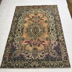 4×6 Antique Persian Area Rug, Hand Knotted Floral Oriental Carpet