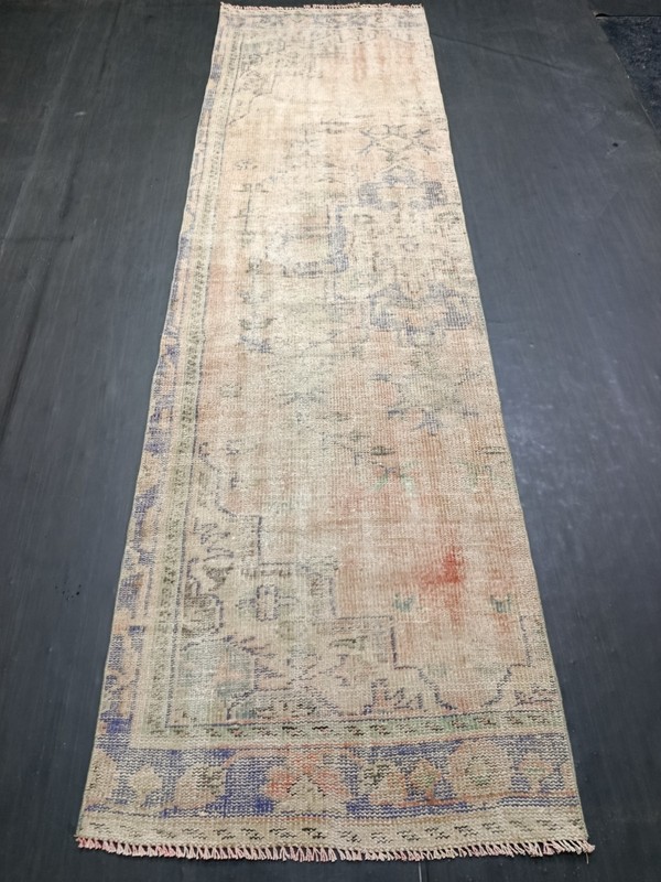 Red Antique Oriental Handmade Runner, 2.6x9ft, Red Faded Entryway Runner Rug gallery