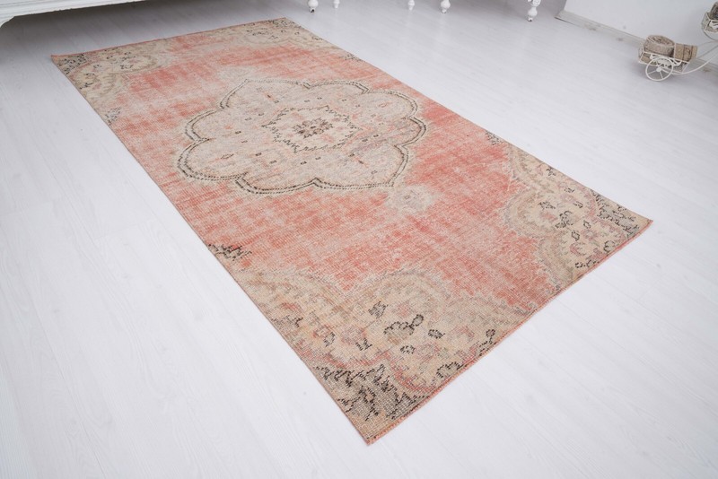 4x8 ft Rug Handmade Faded Turkish Carpet Vintage Area Rug Oushak Rug Antique 908 gallery