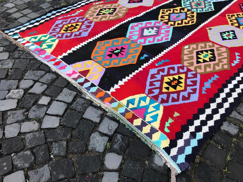 Turkish Antique rug Bohemian Area rug Oushak rug Vintage Rug Handmade Wool rug gallery