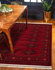 Tekke Collection Over-Dyed Saturated Traditional Torkaman Area Rug (7′ 10 x 11′