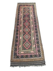 Traditional 3’4 x 9’5 Afghan Vintage Handwoven Tribal Hallway Kilim Rug Runner