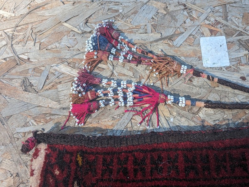 Vintage Tribal Afghan Camel Saddle Bag Hand Knotted Wool Blanket Rug 41" X 23" gallery