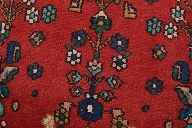 Vintage Tribal Runner 3’10” x 9’9” Red Wool Hand-Knotted Oriental Rug gallery