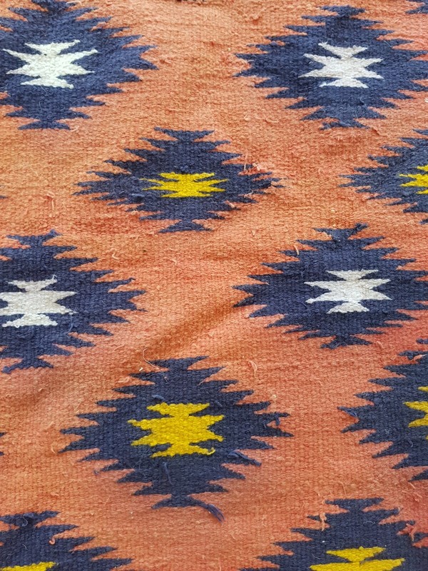 Vintage Handmade Turkish Geometric Wool Kilim Rug 166x99 cm gallery