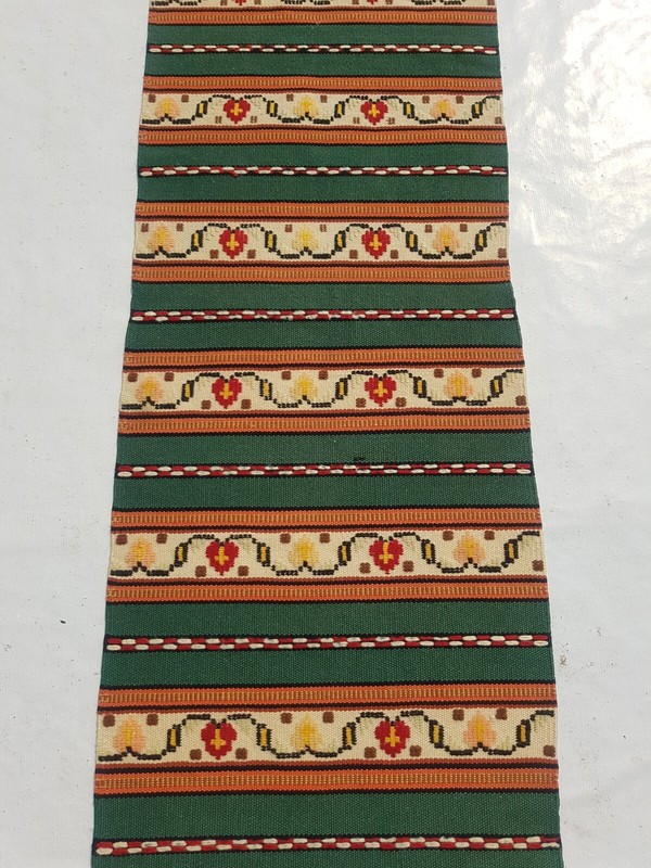 Vintage Traditional Handcrafted Turkish Striped Rug for Home Décor 176x59 cm gallery