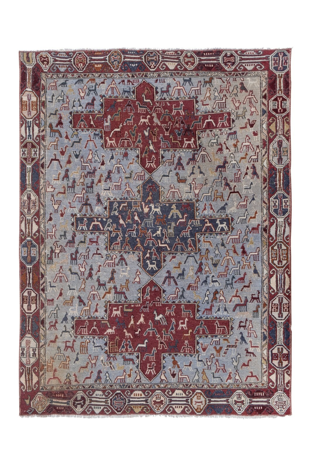 Handwoven Tribal Embroidery Tapestry Kilim, Small Size Carpet gallery