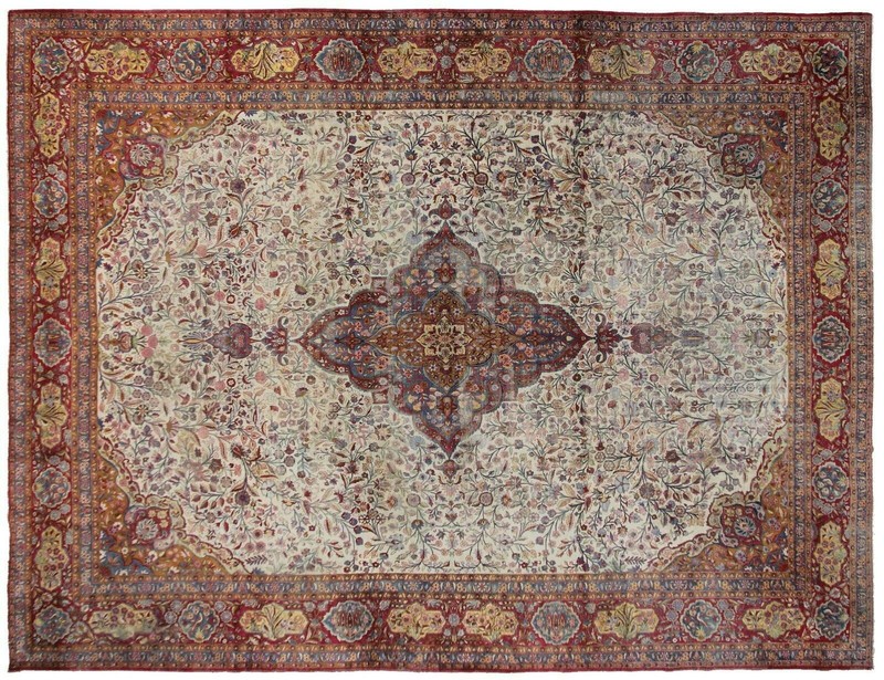 10x14 Exceptional Rare Antique Fine Silk Handmade Rug Bird Design 328cm x 427cm gallery