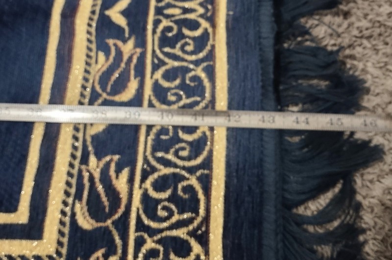 Oriental-style Blue Gold Rug Prayer Or Kneeling Rug 43"x27" Excellent Condition gallery