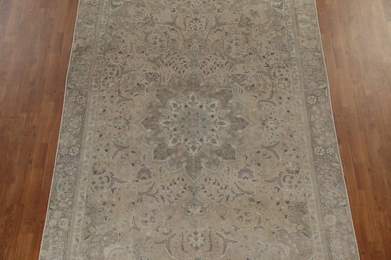 Vintage Muted Traditional Floral 6x10 Area Rug Low Pile Wool Hand-knotted Carpet gallery