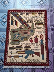M139 Vintage Afghan War Rug 9/11 Handmade Wool Pictorial Tribal Rug 82 ×61 Cm